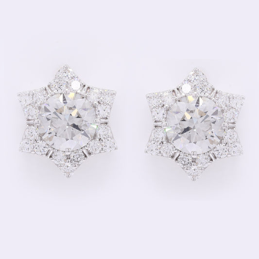 4.18 Carats Lab Grown Diamond 14K Gold Earrings