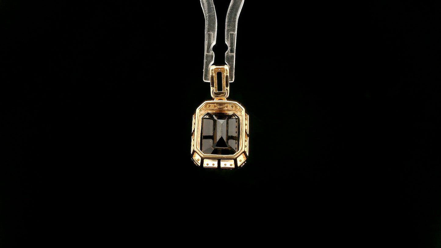 5.05 Ct Octagon Natural Sapphire 14K Gold Pendant