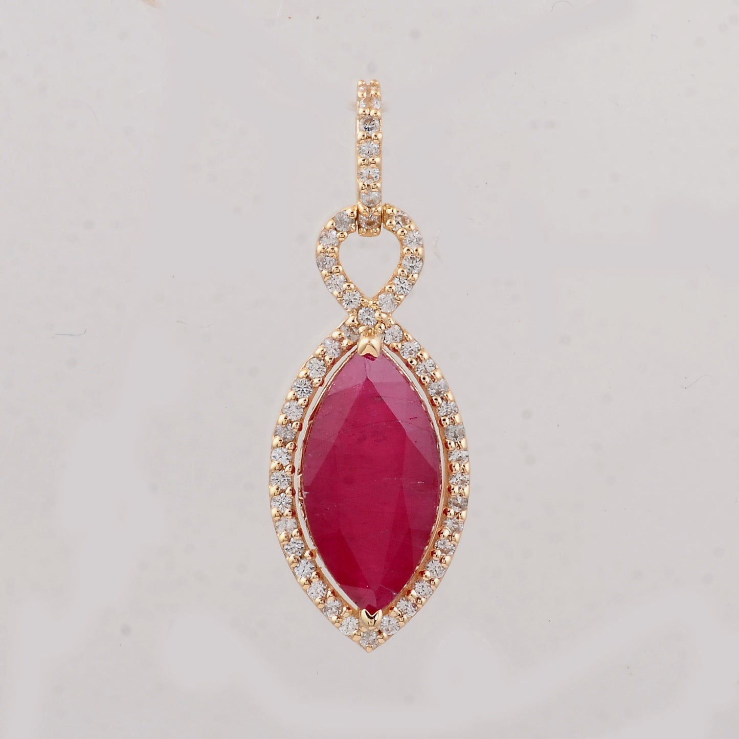 2.77 Ct Marquise Ruby 9K Gold Pendant