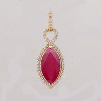 2.77 Ct Marquise Ruby 9K Gold Pendant