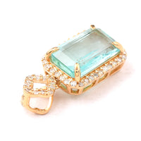 2.10 Ct Octagon Step Cut Natural Emerald 14K Gold Pendant