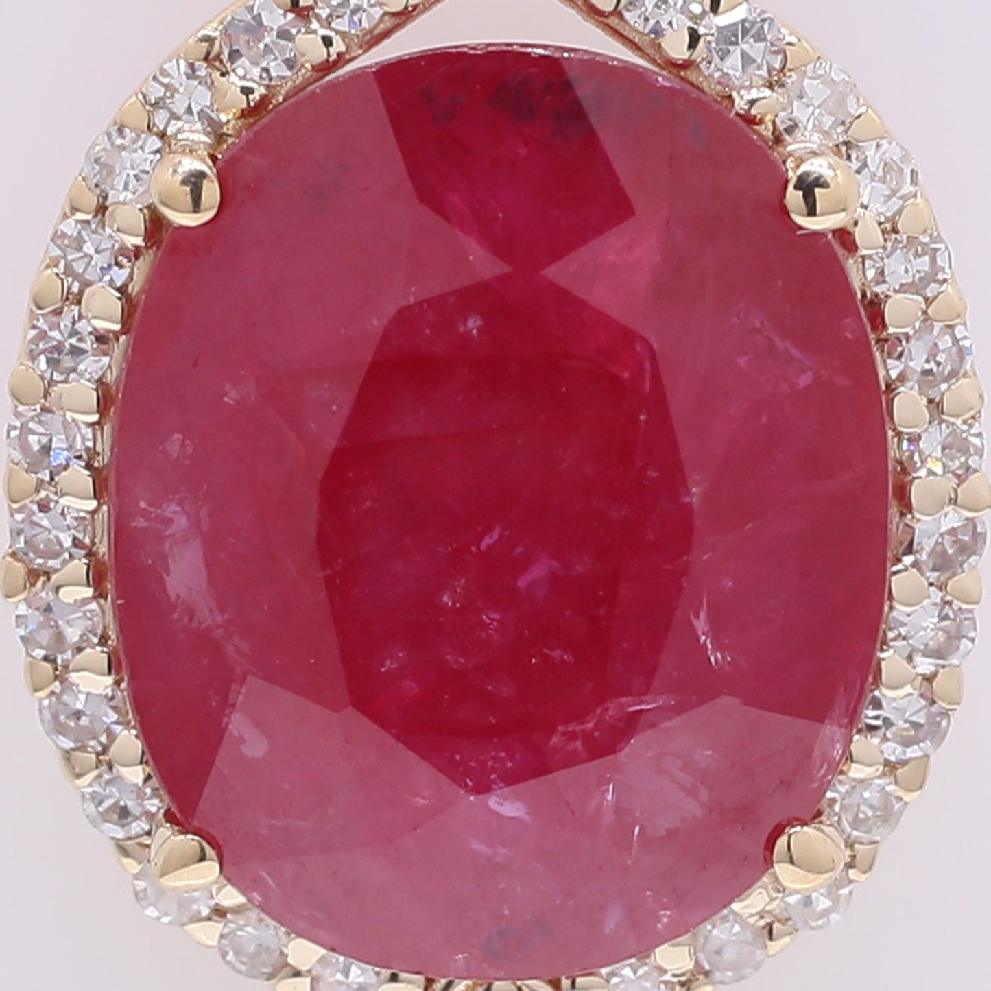 3.54 Ct Oval Mixed Cut Natural Ruby 14K Gold Pendant