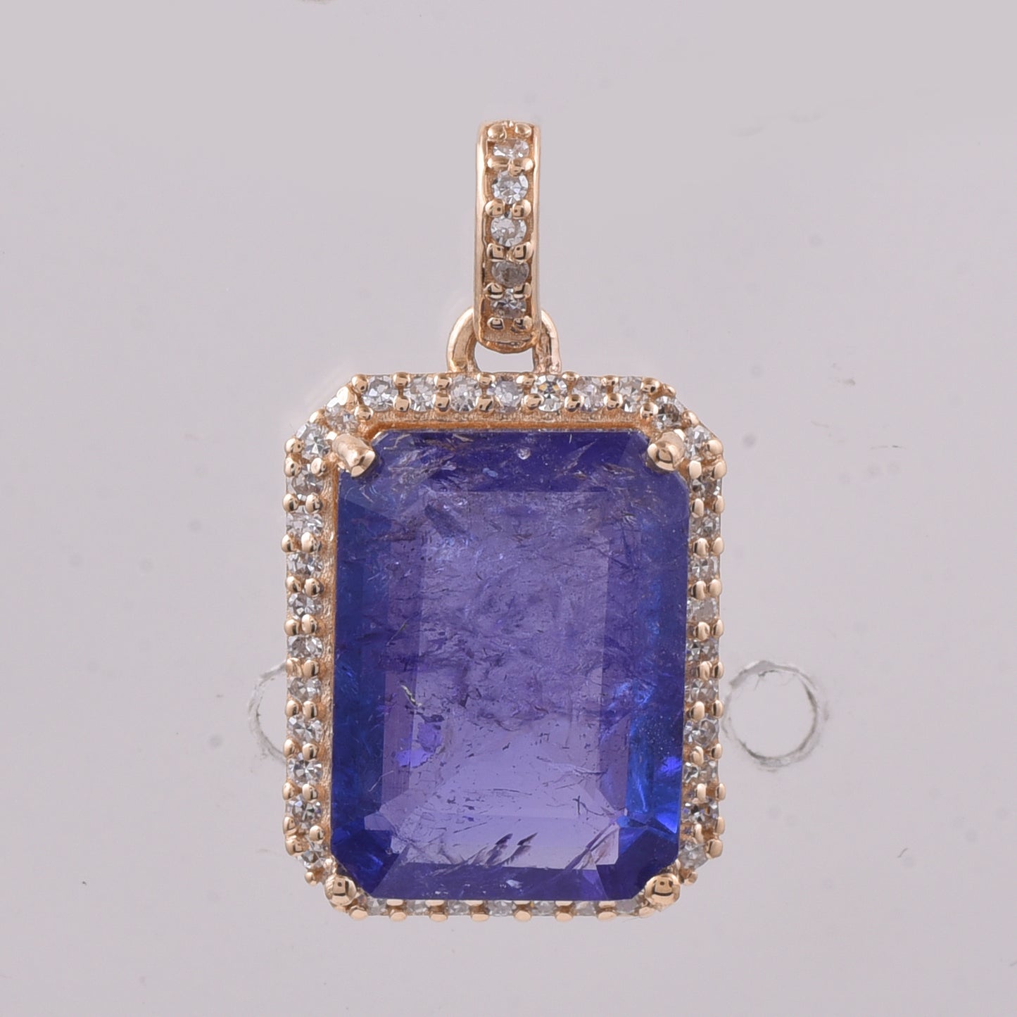 4.75 Ct Octagon Step Cut Natural Tanzanite 14K Gold Pendant