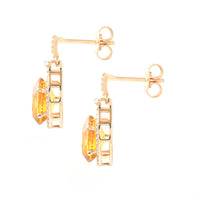 5.59 Ct Oval Mixed Cut Natural Yellow Sapphire 14K Gold Earrings