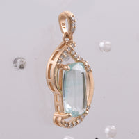 2.13 Ct Cushion Natural Emerald 14K Gold Pendant