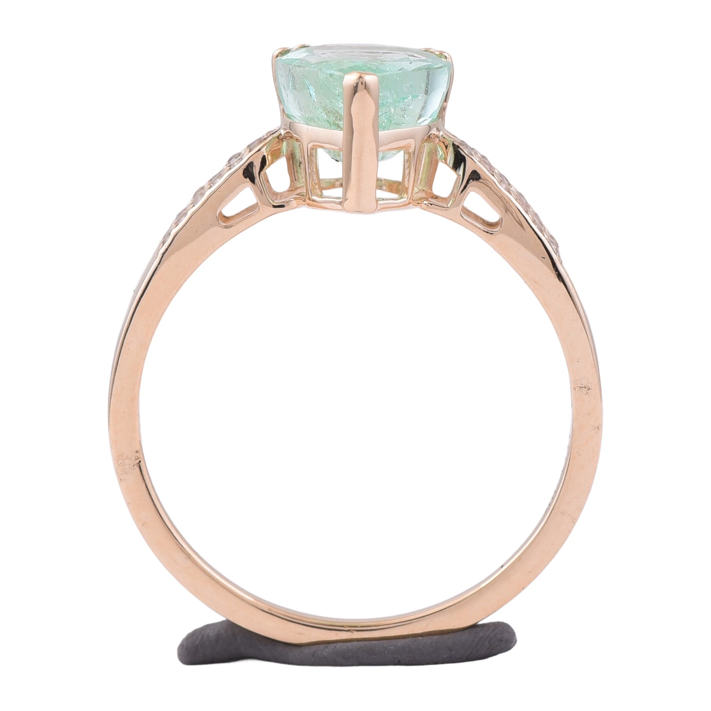 2.02 Ct Pear Emerald 9K Gold Ring