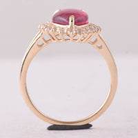 3.52 Ct Pear Tourmaline 9K Gold Ring