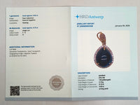 5.97 Ct Pear Cabochon Natural Sapphire 14K Gold Pendant