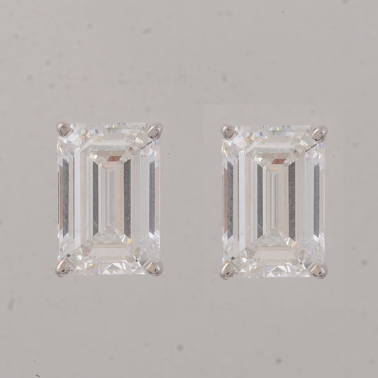 5.08 Carats Lab Grown Diamond 14K Gold Earrings