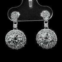 4.14 Ct Round Lab Grown Diamond 14K Gold Earrings