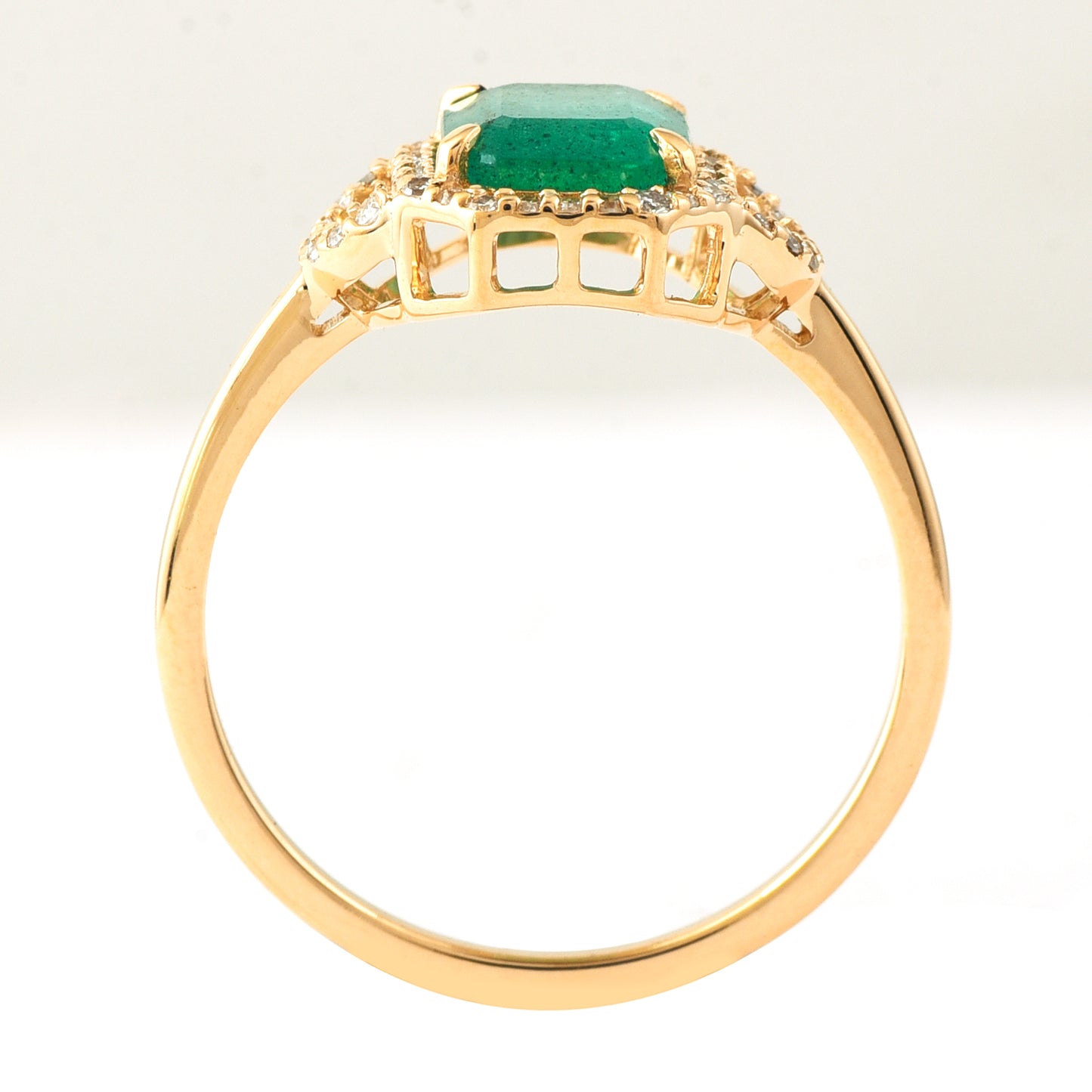 1.31 Ct Octagon Step Cut Natural Emerald 14K Gold Ring
