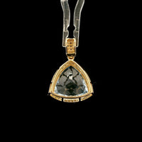 4.53 Ct Triangle Mixed Cut Natural Aquamarine 14K Gold Pendant