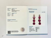 1.42 Ct Round Natural Ruby 14K Gold Earrings