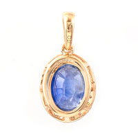 2.05 Ct Oval Mixed Cut Natural Sapphire 14K Gold Pendant