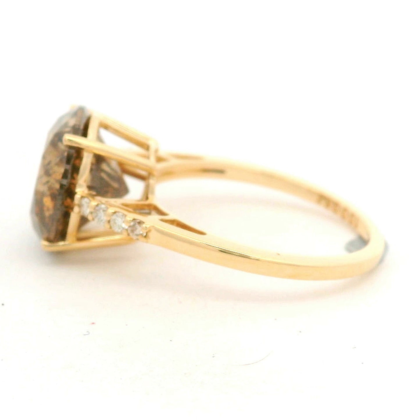 5.91 Ct Round Brown Diamond 14K Gold Ring