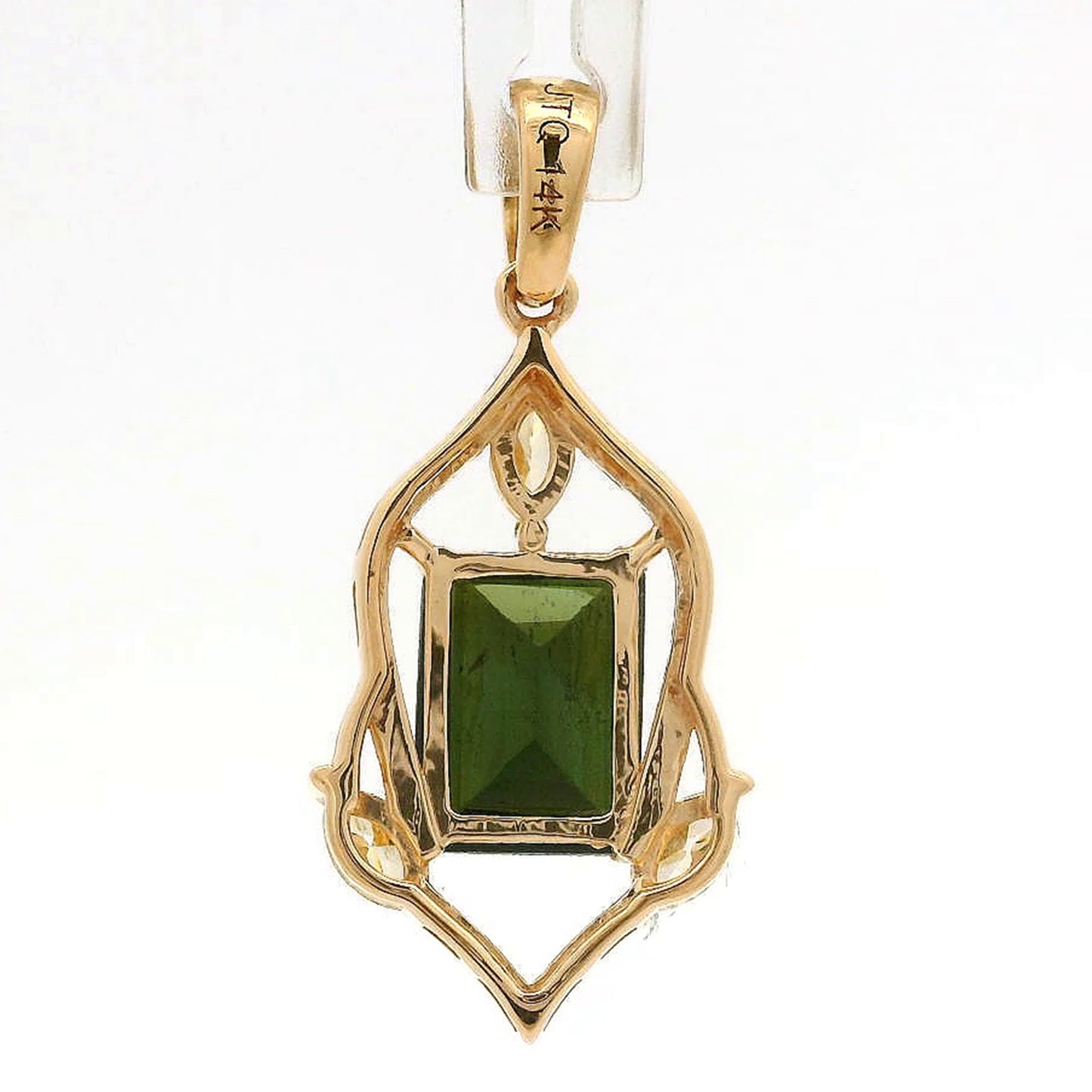 1.68 Ct Octagon Tourmaline 14K Gold Pendant