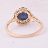 2.64 Ct Round Mixed Cut Natural Sapphire 14K Gold Ring