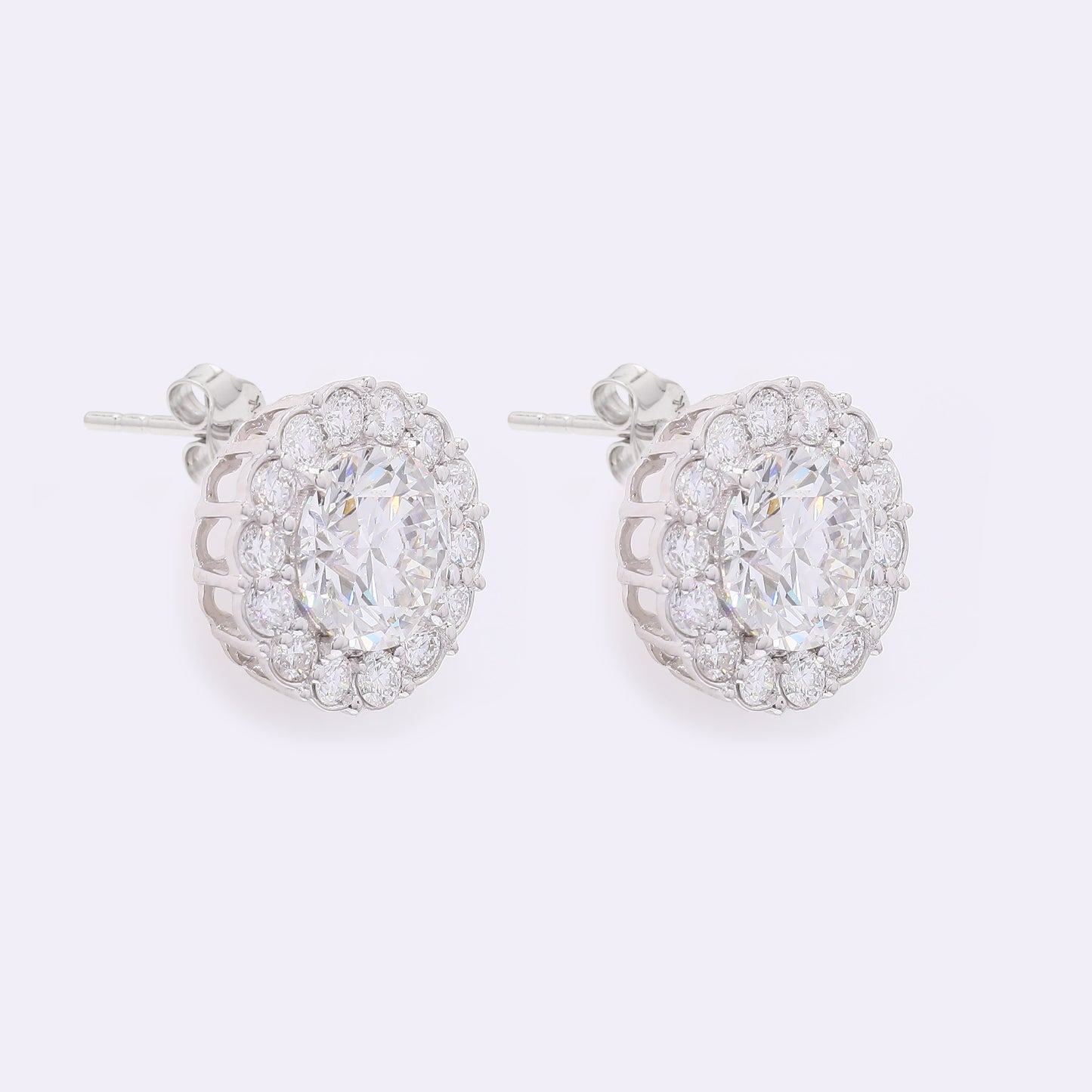 4.18 Carats Lab Grown Diamond 14K Gold Earrings