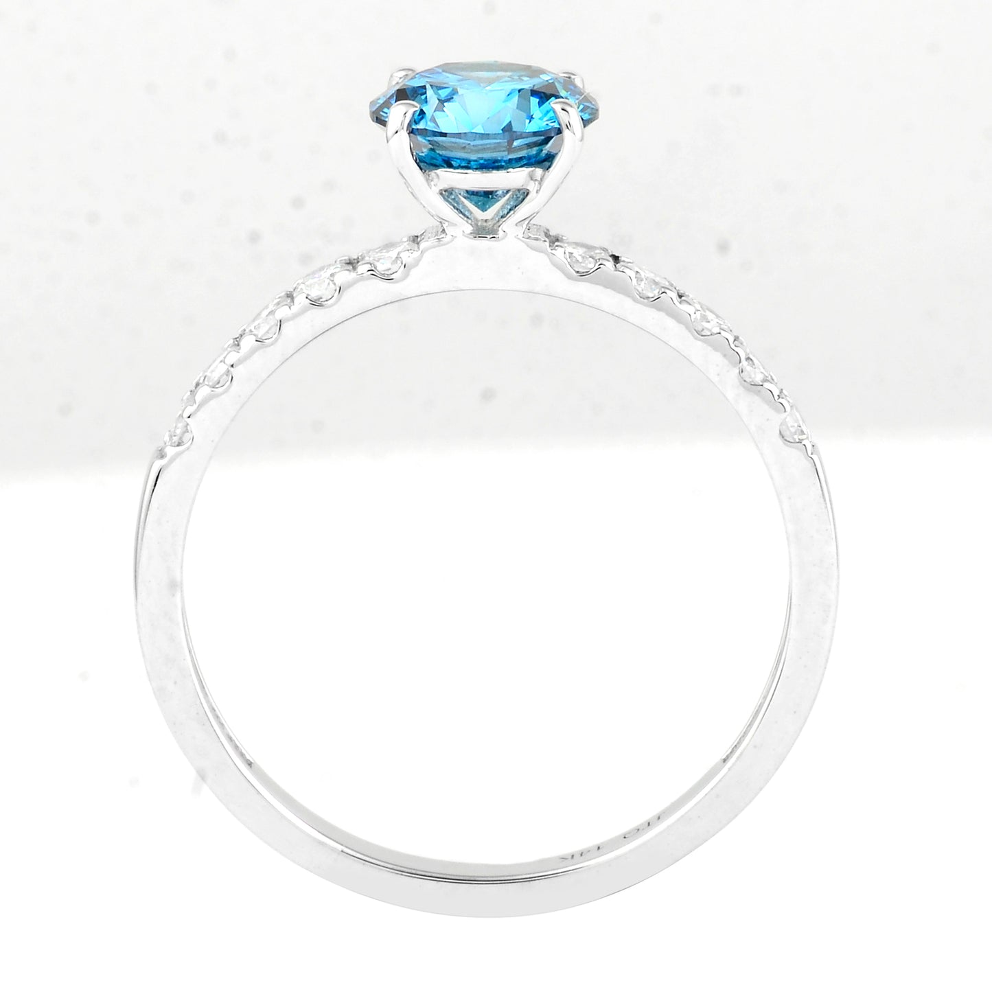 1.49 Carats Blue Lab Grown Diamond 14K Gold Ring