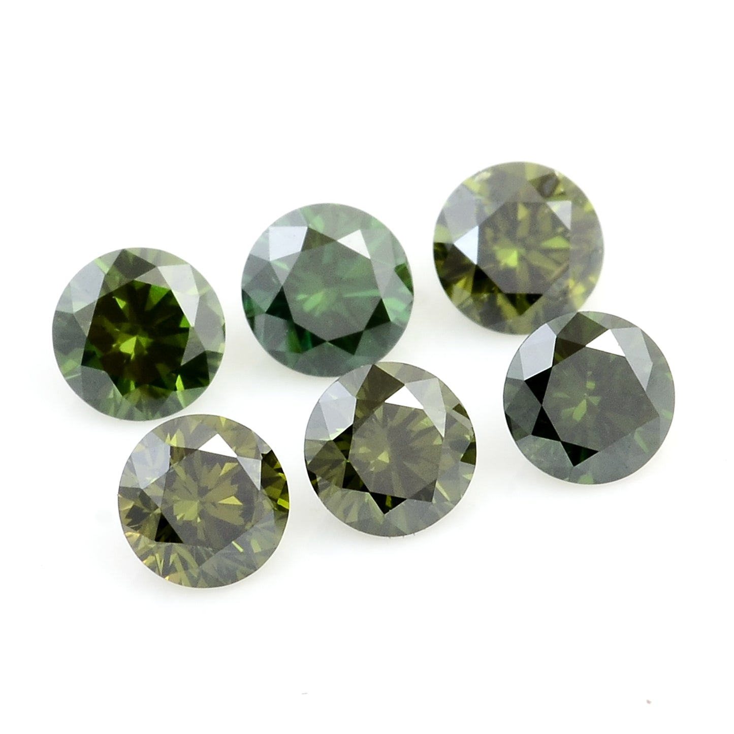 0.71 Green Diamond Round Loose Gemstone
