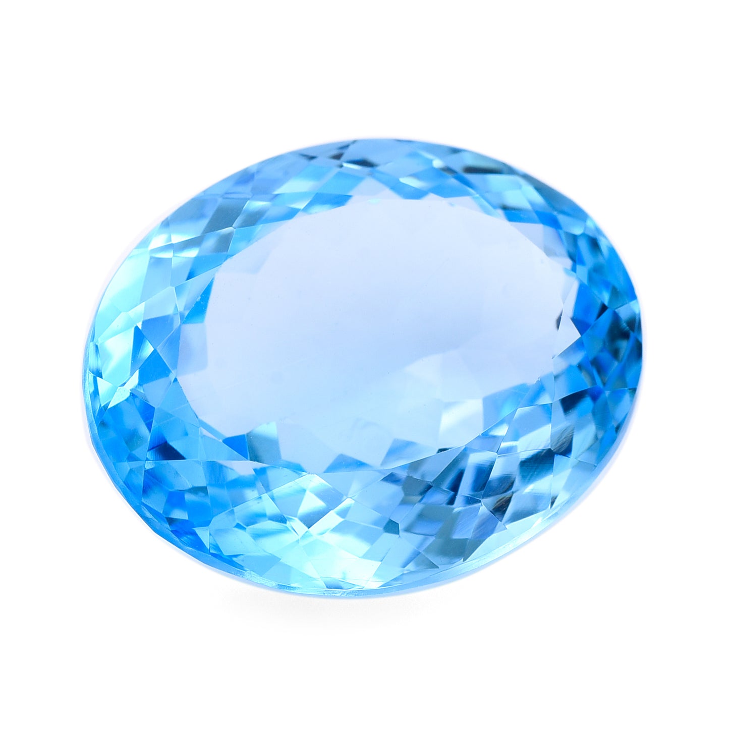 37.48 Natural Blue Topaz Oval Mixed Cut Gemstone