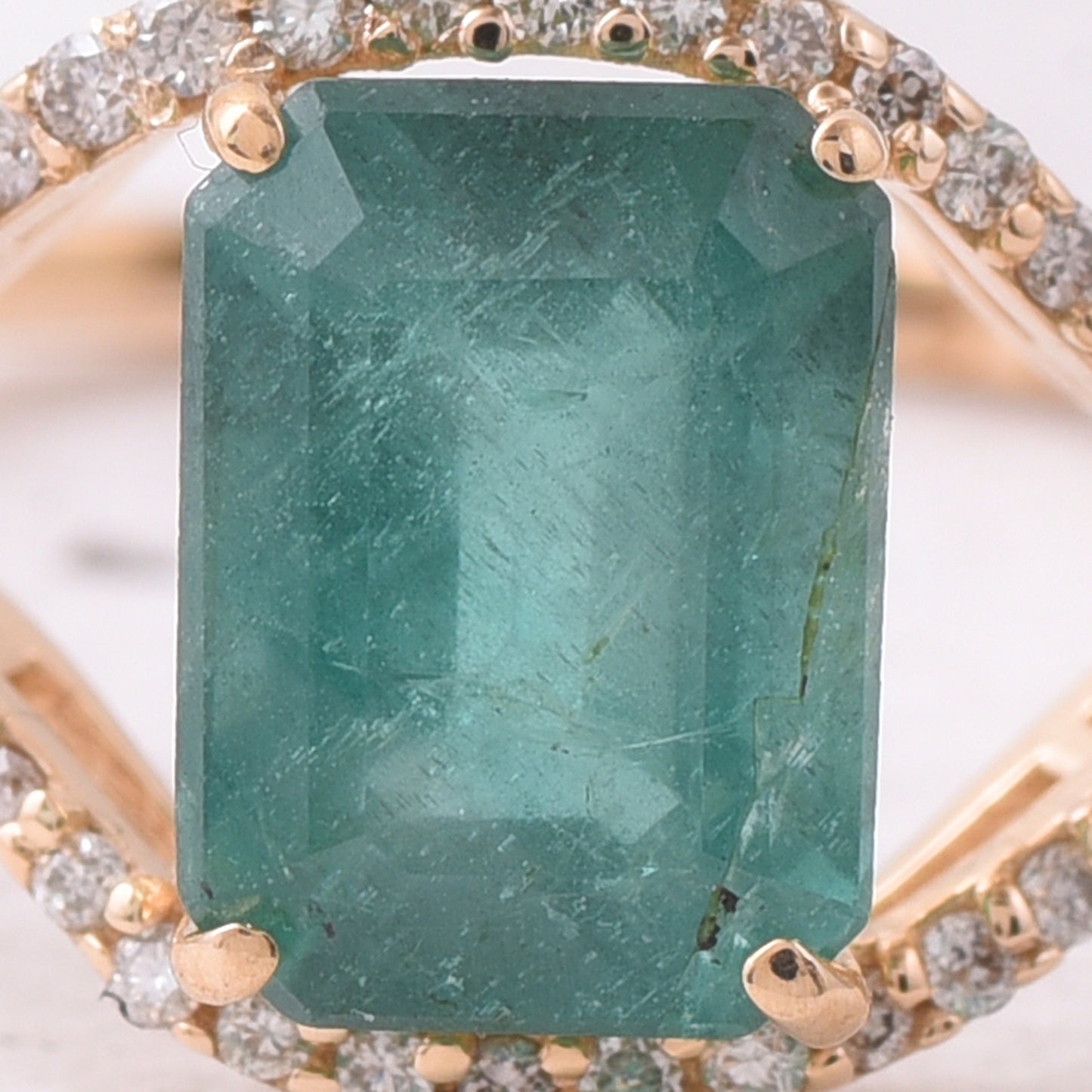 1.80 Ct Octagon Step Cut Natural Emerald 14K Gold Ring