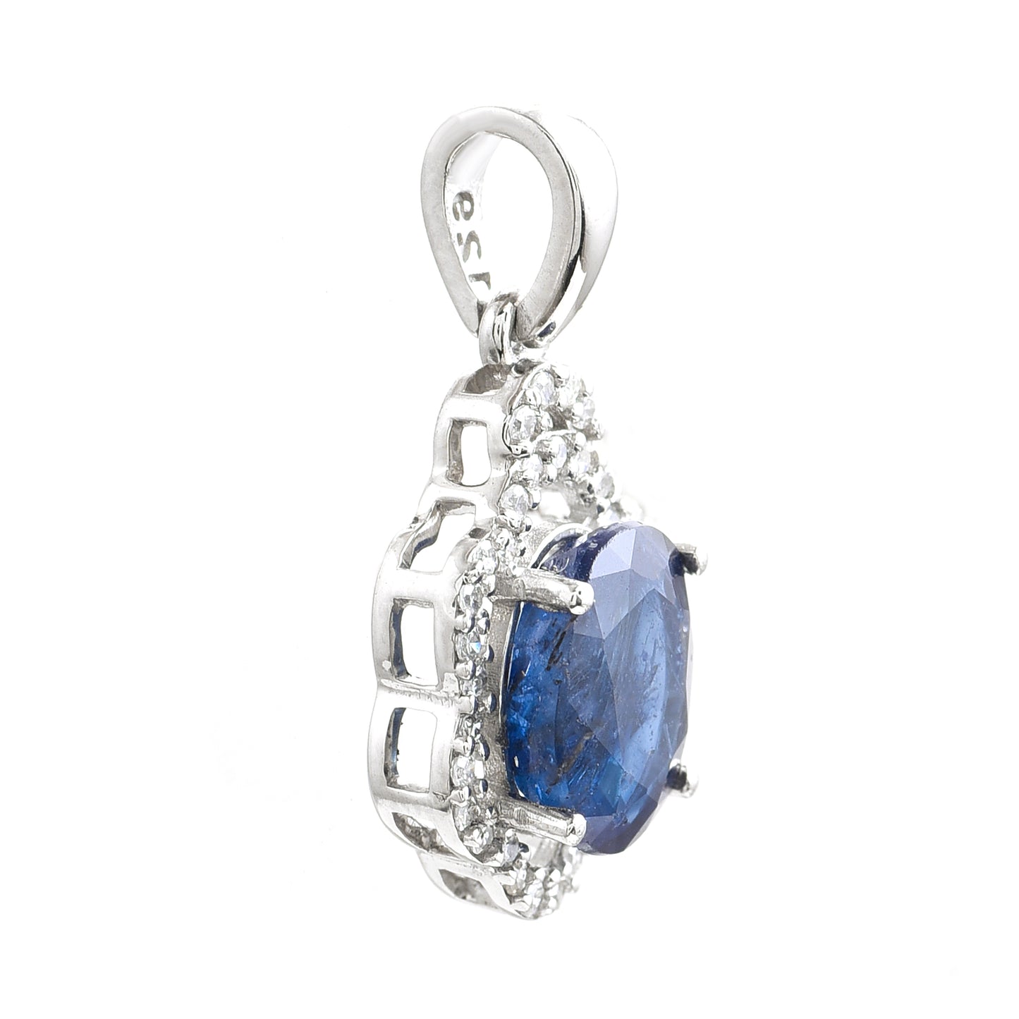 1.82 Ct Oval Sapphire 950 Platinum Pendant