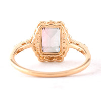 1.57 Ct Octagon Step Cut Natural Tourmaline 14K Gold Ring