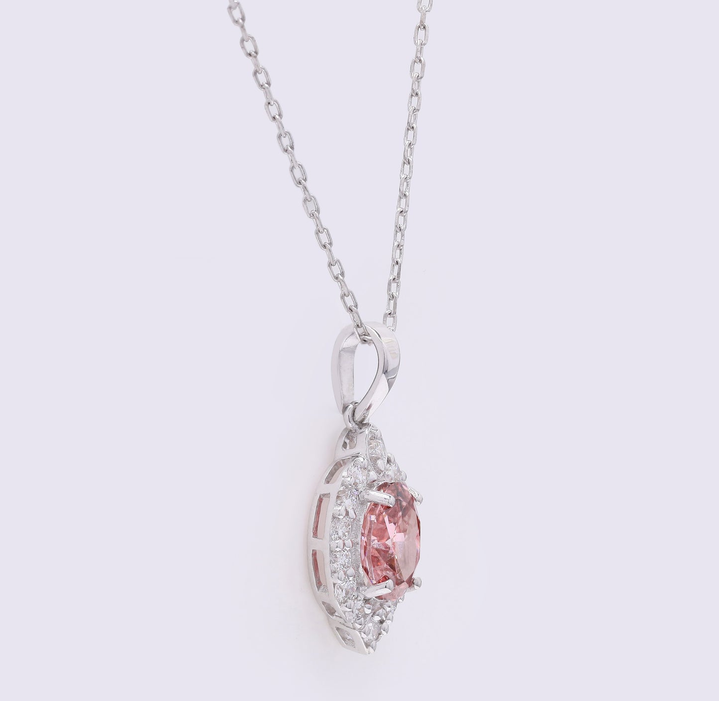 1.41 Carats Fancy Vivid Pink Lab Grown Diamond 14K Gold Pendant