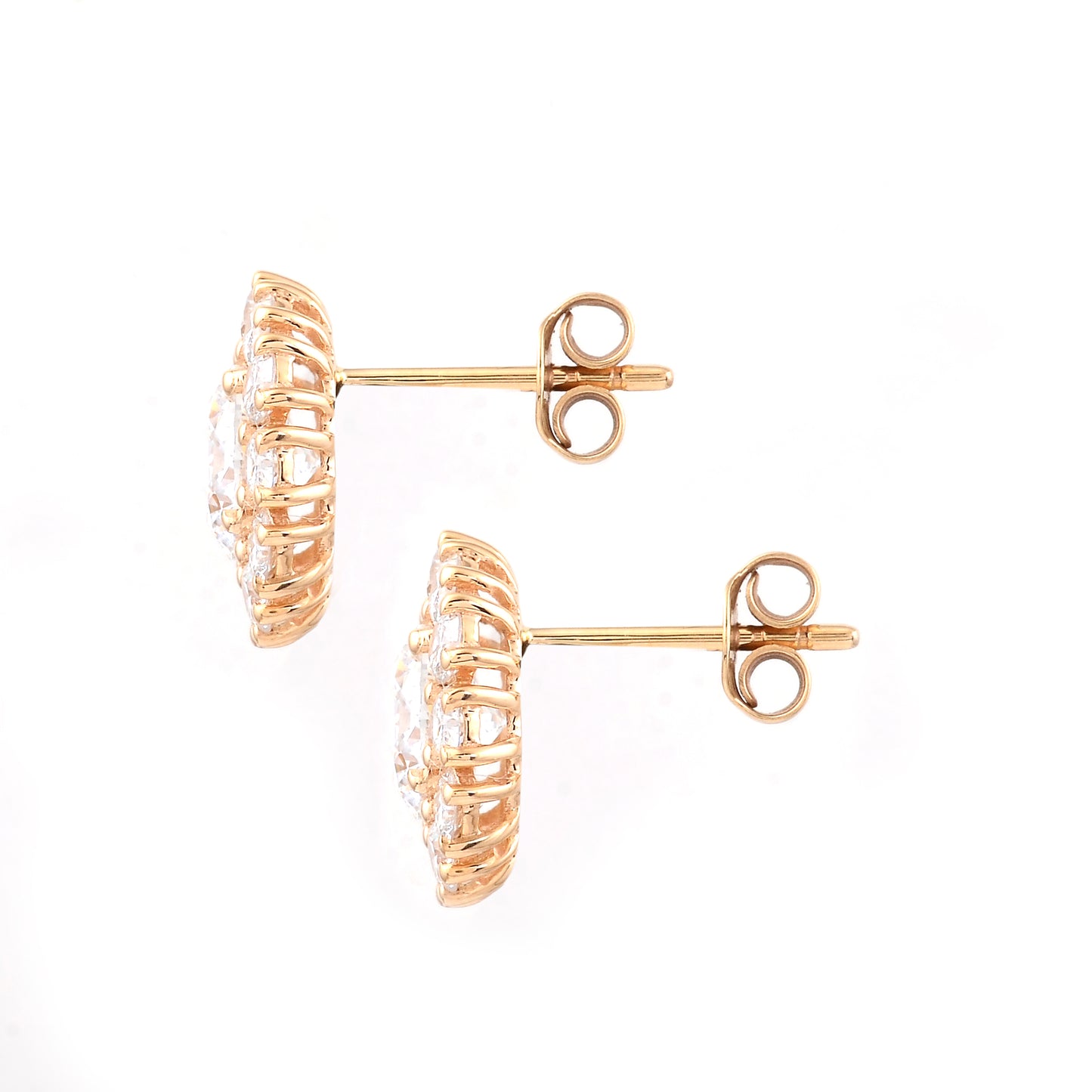 3.08 Carats Lab Grown Diamond 14K Gold Earrings