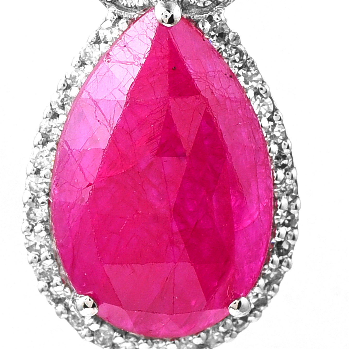 2.06 Ct Pear Ruby 950 Platinum Pendant