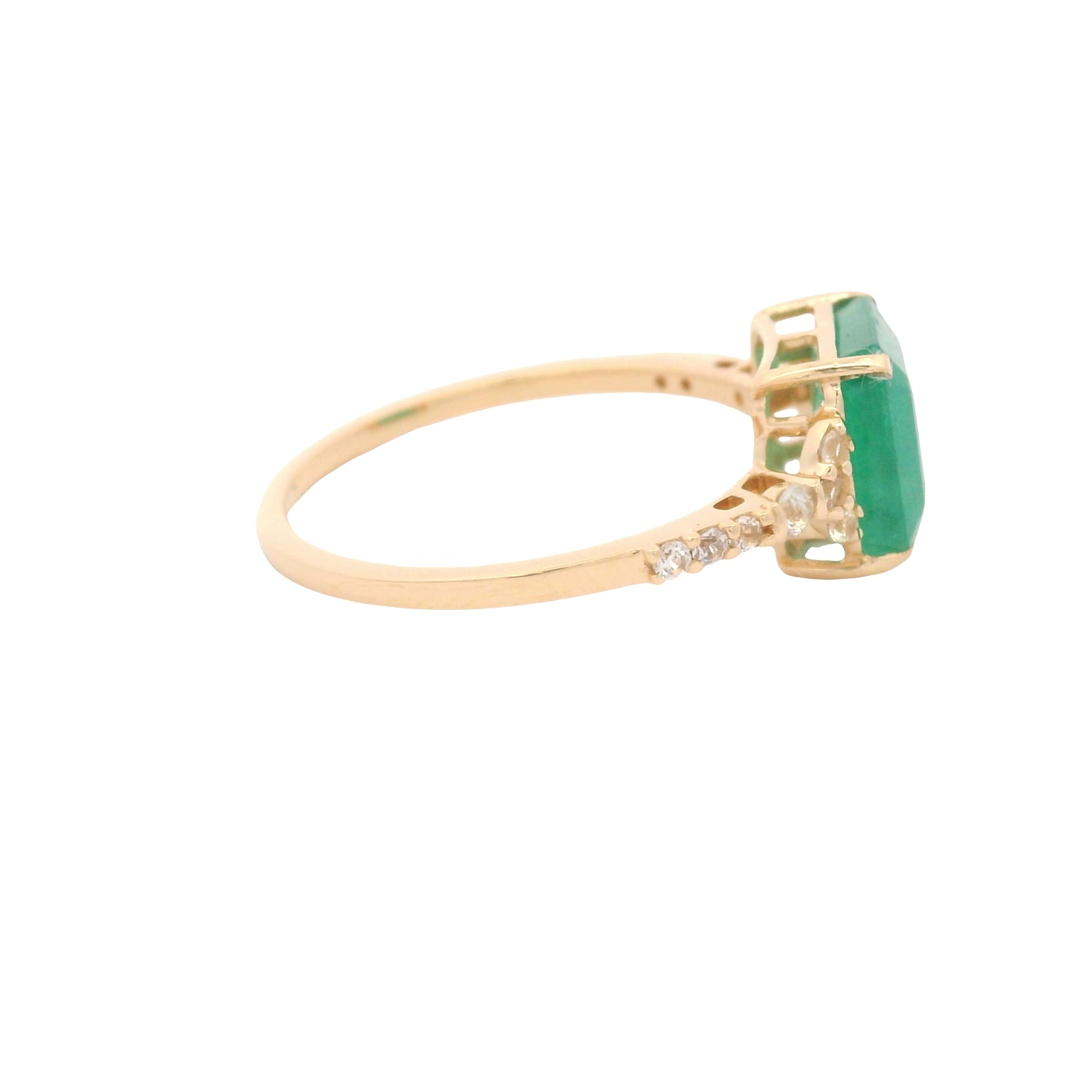 2.15 Ct Octagon Emerald 14K Gold Ring