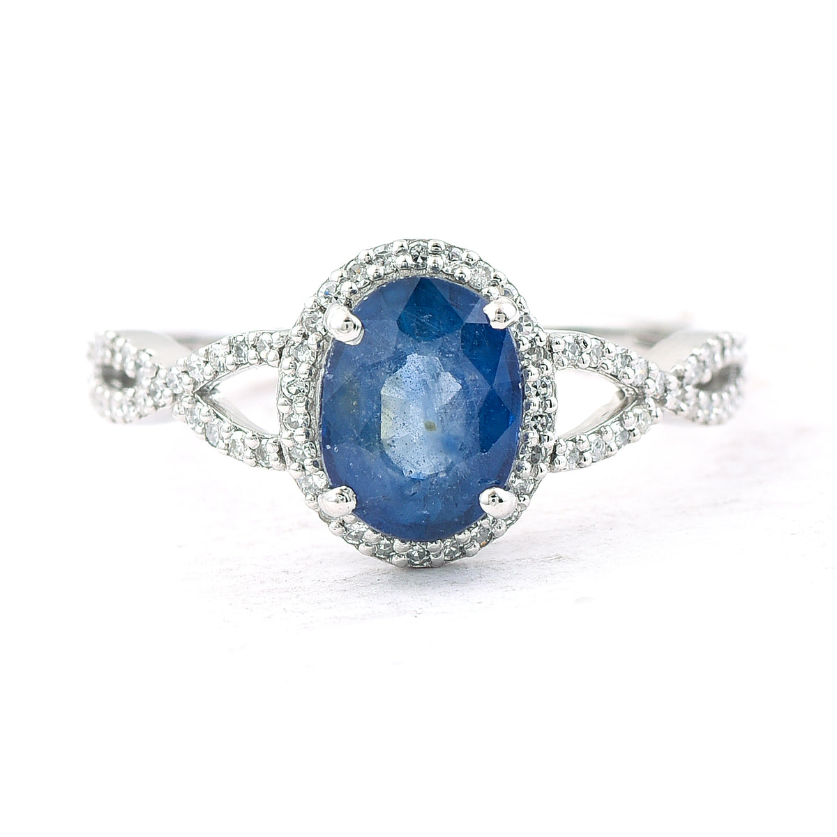 2.09 Ct Oval Mixed Cut Natural Sapphire 950 Platinum Ring