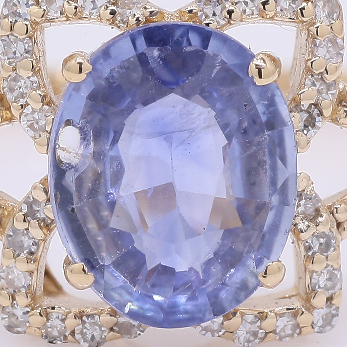 1.58 Ct Oval Mixed Cut Natural Sapphire 14K Gold Ring