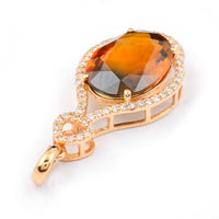 4.53 Ct Oval Mixed Cut Natural Bi Coloured Sapphire 14K Gold Pendant