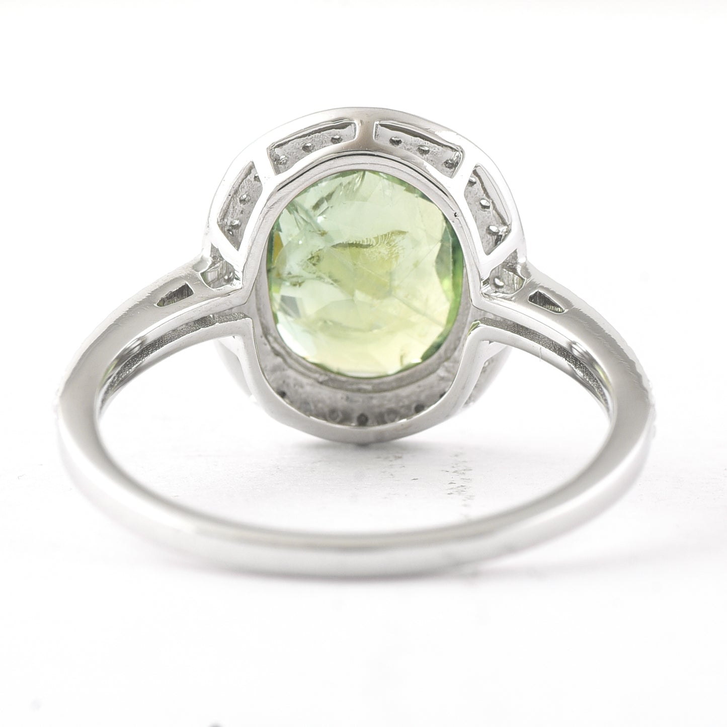 2.66 Ct Cushion Mixed Cut Natural Green Sapphire 950 Platinum Ring