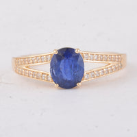 1.32 Ct Oval Sapphire 9K Gold Ring