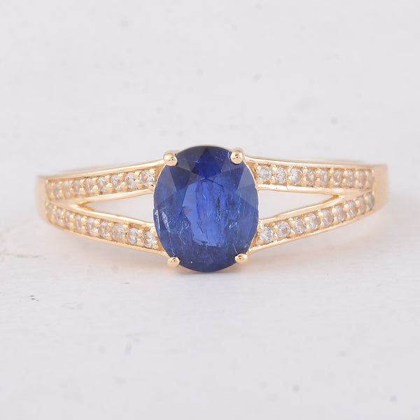 1.32 Ct Oval Sapphire 9K Gold Ring