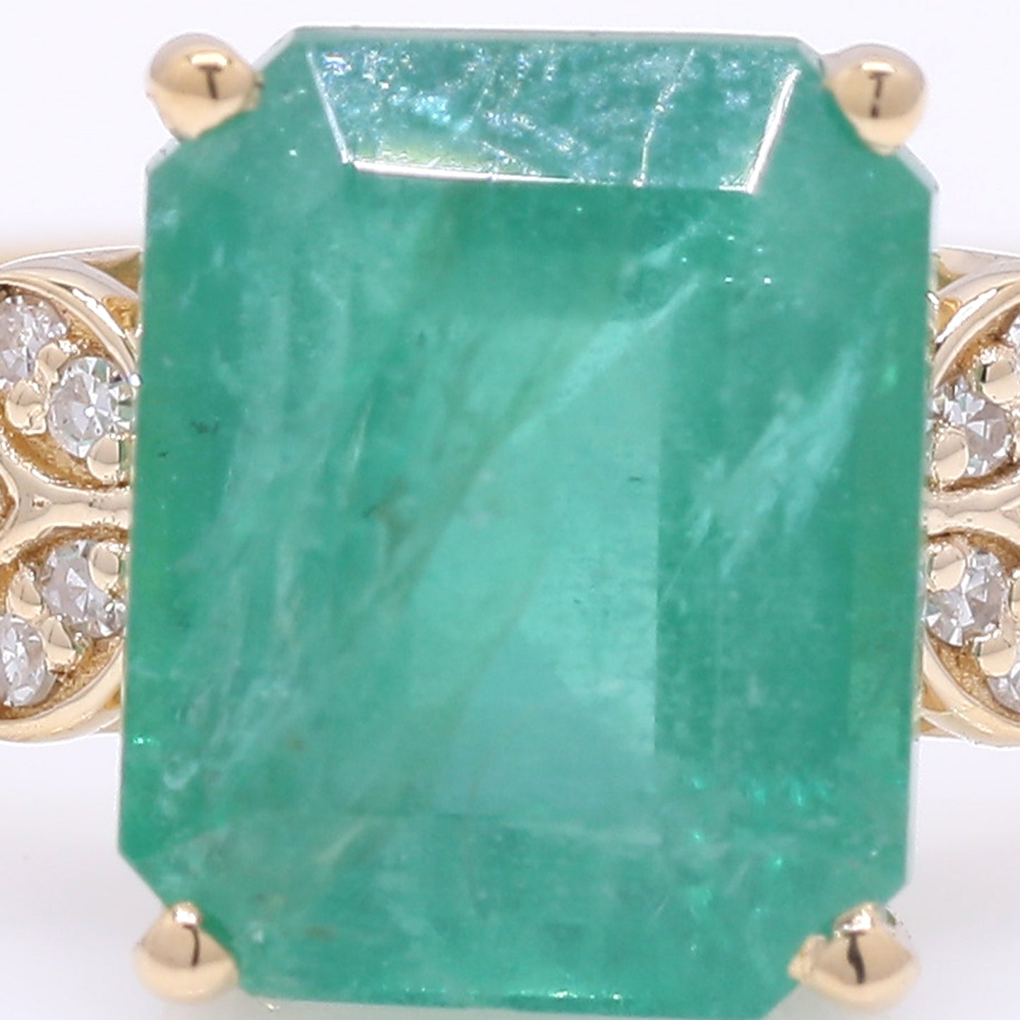 2.72 Ct Octagon Step Cut Natural Emerald 14K Gold Ring