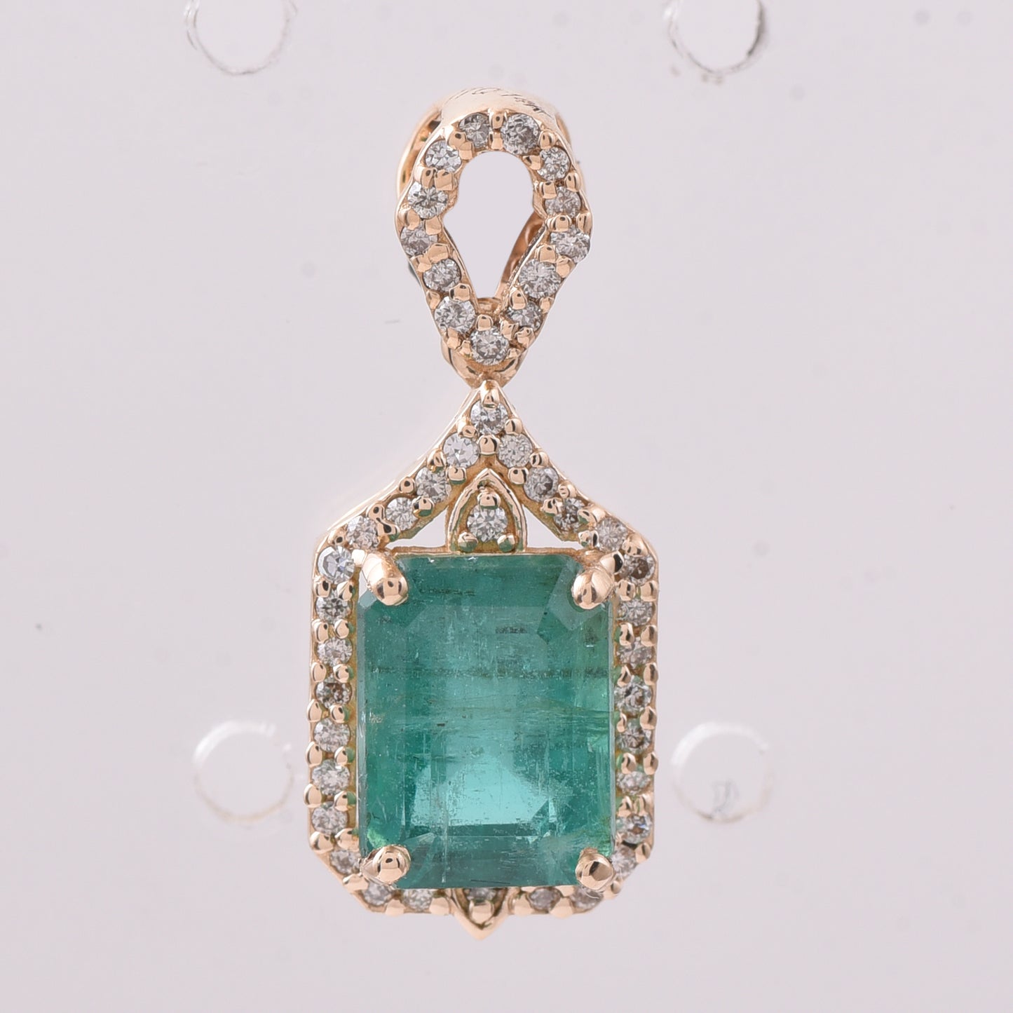 2.13 Ct Octagon Emerald 14K Gold Pendant