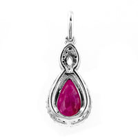 1.47 Ct Pear Mixed Cut Natural Ruby 950 Platinum Pendant