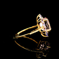 5.23 Ct Cushion Kunzite 14K Gold Ring