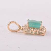 1.16 Ct Square Emerald 9K Gold Pendant