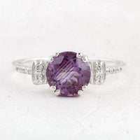 2.02 Ct Round Amethyst 925 Sterling Silver Ring