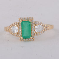 1.22 Ct Baguette Emerald 9K Gold Ring