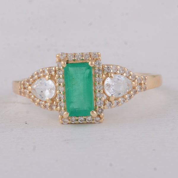 1.22 Ct Baguette Emerald 9K Gold Ring