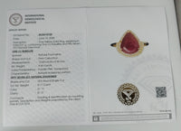 4.62 Ct Pear Cabochon Natural Tourmaline 14K Gold Ring