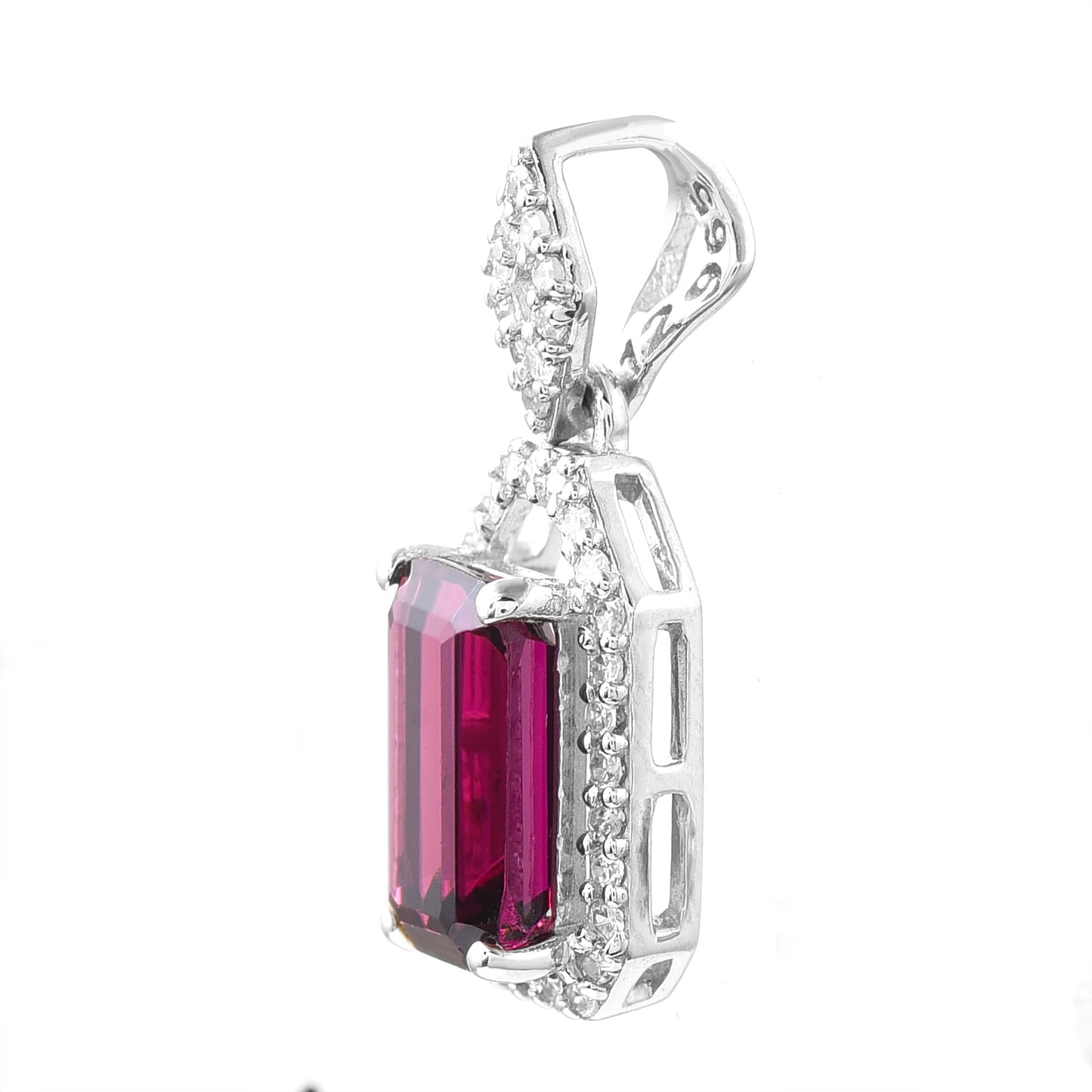 1.28 Ct Octagon Tourmaline 950 Platinum Pendant