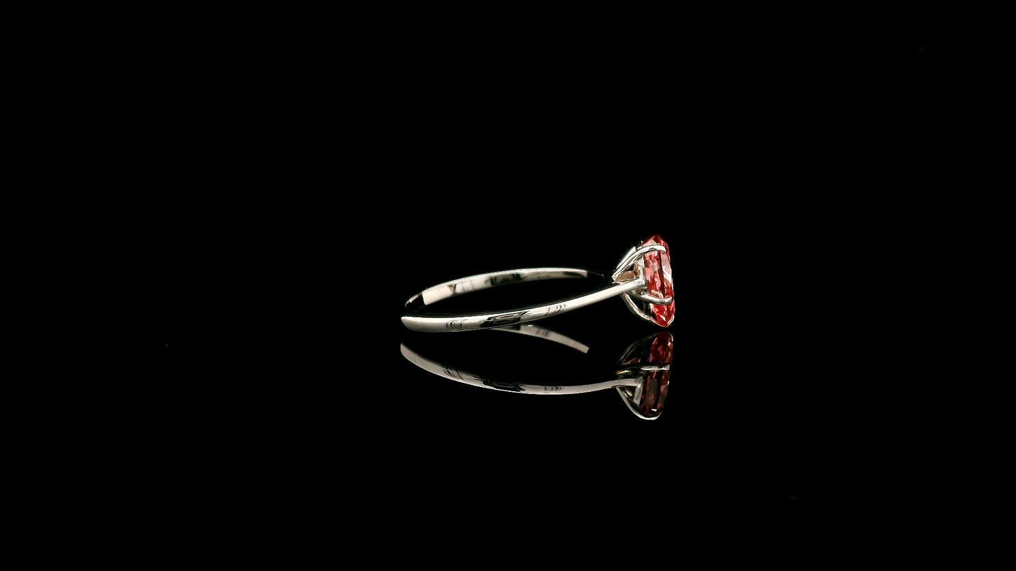 1.00 Carats Pink Lab Grown Diamond 14K Gold Ring