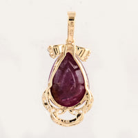 3.71 Ct Pear Ruby 14K Gold Pendant